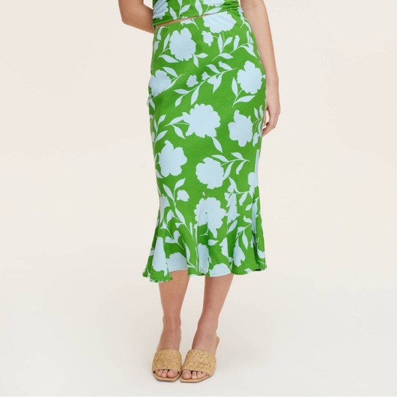 Kate Spade x Target Classic Rose Linen Fit and Flare Midi Skirt - Picture 1 of 3